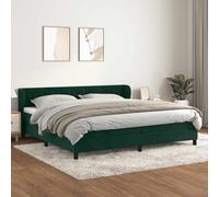 vidaXL Cama box spring con colchón terciopelo verde oscuro 200x200 cm