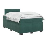 vidaXL Cama Box Spring con colchón Verde Oscuro 120 x 200 cm