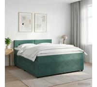 vidaXL Cama box spring con colchón Verde oscuro 140 x 190 cm