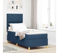 vidaXL Cama Box Spring LED con cabecera Azul 80 x 200 cm tela