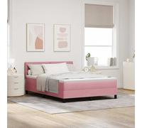 vidaXL Cama Box Spring LED con cabecera Rosa 160 x 200 cm Terciopelo
