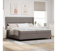 vidaXL Cama Box Spring LED con cabecera Taupé 200 x 200 cm tela