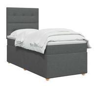 vidaXL Cama Box Spring LED con colchón gris oscuro 80 x 200 cm