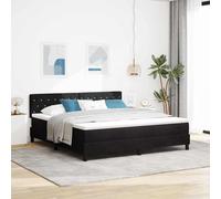 vidaXL Cama Box Spring LED con colchón Negro 180 x 200 cm Terciopelo