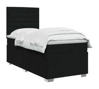 vidaXL Cama Box Spring LED con colchón negro 80 x 200 cm tela