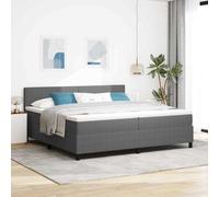 vidaXL Cama Box Spring LED Gris claro y . 200 x 200 cm Tela de Pana