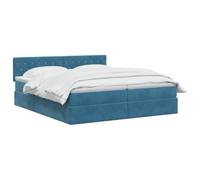 vidaXL Cama con Almacenamiento con cabecera 2 uds. Azul Oscuro