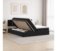 vidaXL Cama con almacenamiento con cabecera 2 uds. Negro