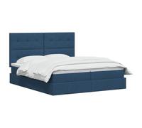 vidaXL Cama con Almacenamiento con cabecera Azul 200 x 200 cm Tela