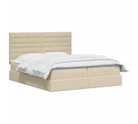 vidaXL Cama con Almacenamiento con cabecera Crema 180 x 200 cm Tela