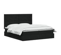 vidaXL Cama con Almacenamiento con cabecera Negro 200 x 200 cm Tela