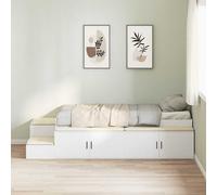 vidaXL Cama con almacenamiento con estante 75 cm Madera de ingeniería