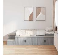 vidaXL Cama con almacenamiento Gris Sonoma 75 cm Madera de ingeniería