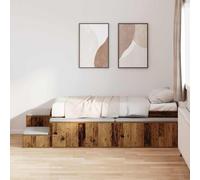 vidaXL Cama con almacenamiento Madera Vieja 75 cm Madera de ingeniería