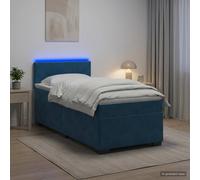 vidaXL Cama con Base Tapizada, Colchón y Luz LED Azul 100 x 200 cm