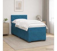vidaXL Cama con Base Tapizada, Colchón y Luz LED Azul 100 x 200 cm