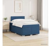 vidaXL Cama con Base Tapizada, Colchón y Luz LED Azul 120 x 190 cm