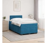 vidaXL Cama con Base Tapizada, Colchón y Luz LED Azul 120 x 190 cm