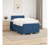 vidaXL Cama con Base Tapizada, Colchón y Luz LED Azul 120 x 190 cm