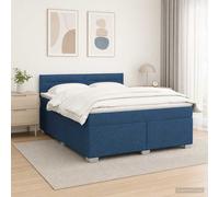 vidaXL Cama con Base Tapizada, Colchón y Luz LED Azul 180 x 200 cm