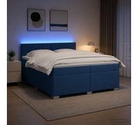 vidaXL Cama con Base Tapizada, Colchón y Luz LED Azul 200 x 200 cm