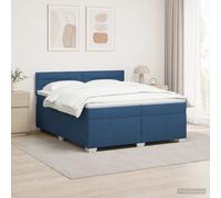 vidaXL Cama con Base Tapizada, Colchón y Luz LED Azul 200 x 200 cm