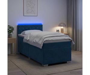 vidaXL Cama con Base Tapizada, Colchón y Luz LED Azul 80 x 200 cm