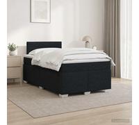 vidaXL Cama con Base Tapizada, Colchón y Luz LED Negro 120 x 190 cm