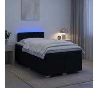 vidaXL Cama con canapé Spring, colchón y LED negro 120 x 190 cm tela