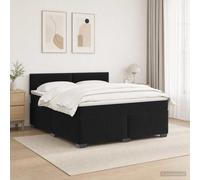 vidaXL Cama con Base Tapizada, Colchón y Luz LED Negro 180 x 200 cm