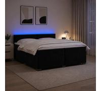 vidaXL Cama con Base Tapizada, Colchón y Luz LED Negro 200 x 200 cm