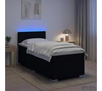 vidaXL Cama con Base Tapizada, Colchón y Luz LED Negro 80 x 200 cm