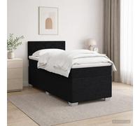 vidaXL Cama con Base Tapizada, Colchón y Luz LED Negro 90 x 190 cm