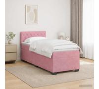 vidaXL Cama con Base Tapizada, Colchón y Luz LED Rosa 80 x 200 cm