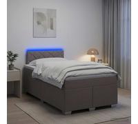 vidaXL Cama con Base Tapizada, Colchón y Luz LED Topo 120 x 190 cm