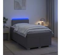 vidaXL Cama con Base Tapizada, Colchón y Luz LED Topo 120 x 200 cm