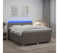 vidaXL Cama con Base Tapizada, Colchón y Luz LED Topo 140 x 200 cm