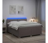 vidaXL Cama con Base Tapizada, Colchón y Luz LED Topo 180 x 200 cm