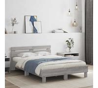 Cama Con Cabecero Madera De Ingeniería Gris Sonoma 120x200 Cm Vidaxl