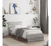 vidaXL Cama con cabecero madera de ingeniería gris Sonoma 75x190 cm