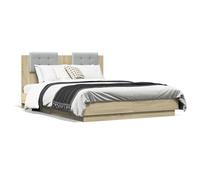 vidaXL Cama con cabecero madera de ingeniería roble Sonoma 120x190 cm