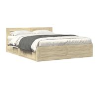vidaXL Cama con cabecero Madera de ingeniería Roble Sonoma 150x200 cm