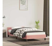 vidaXL Cama con cabecero sin colchón terciopelo rosa 100x200 cm