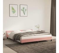 vidaXL Cama con cabecero sin colchón terciopelo rosa 160x200 cm