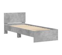 vidaXL Cama con Cabecero, Somier de Invitados, Estructura Armazón de Cama, Mueble para Dormitorio, Madera de Ingeniería Gris Hormigón 75x190 cm