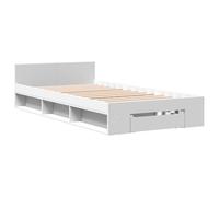 vidaXL Cama con cajón madera de ingeniería blanca 90x190 cm