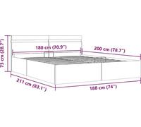 vidaXL: Cama con cajón, sistema hidráulico, luces LED, color gris oscuro, tapizada en tela, tamaño 180x200 cm