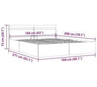 vidaXL: Cama con cajón y sistema hidráulico, iluminación LED, color gris claro, tapizada en tela, tamaño 160x200 cm