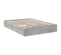 vidaXL Cama con cajones Madera ingeniería Gris hormigón 150x200 cm