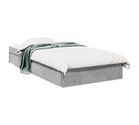 vidaXL Cama individual con cajones de madera de ingeniería – Gris hormigón – 90x190 cm